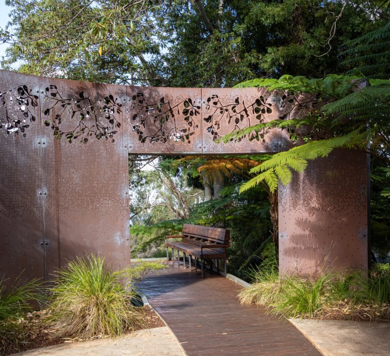 Unique arched way structure 'Place of Reflection'.