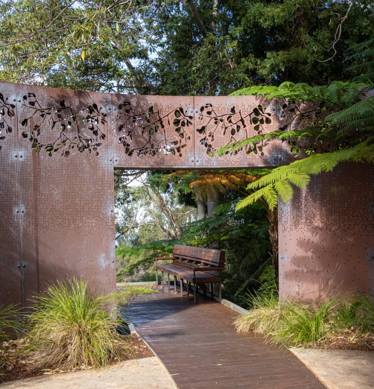 Unique arched way structure 'Place of Reflection'.